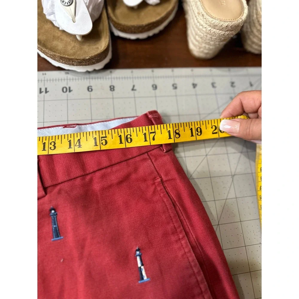 Brooks‎ Brothers Chino Shorts sz 36 Red Embroidered Lighthouse Nautical Preppy